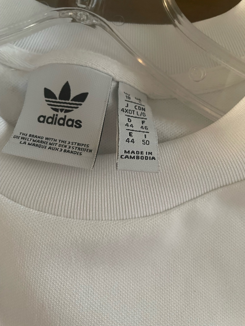 adidas White Crewneck Sweatshirt with Trefoil Logo